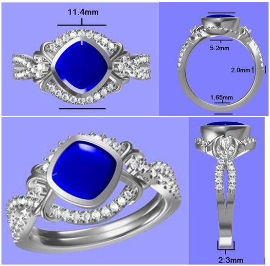 Gorgeous Blue Sapphire Infinity Design Engagement Ring