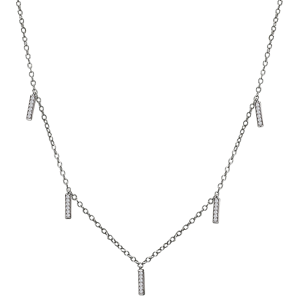 Womens Diamond Lariat Drop Necklace 18K White Gold 4.65ct 17.5