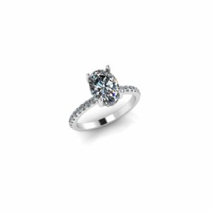 Custom 14k gold 2. carat oval lab-grown diamond engagement ring