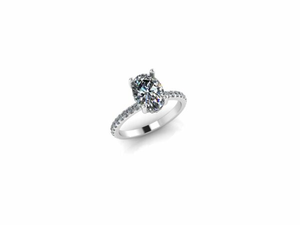 Custom 14k gold 2. carat oval lab-grown diamond engagement ring