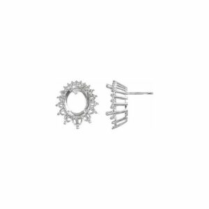 14k diamond halo earrings with oval alexandrites