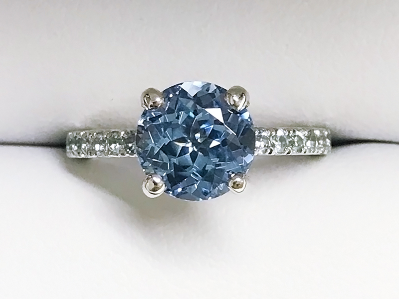 Custom Aqua Spinel Engagement Ring