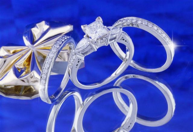 Peridot & Amethyst Eternity Engagement Ring