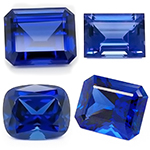 Chatham Rectangular Blue Sapphires