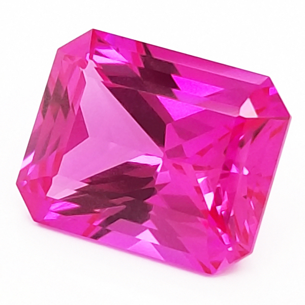 8x8mm Chatham Lab-Grown Heart Shaped Pink Sapphire, Weighs 2.40-2.93 Ct.
