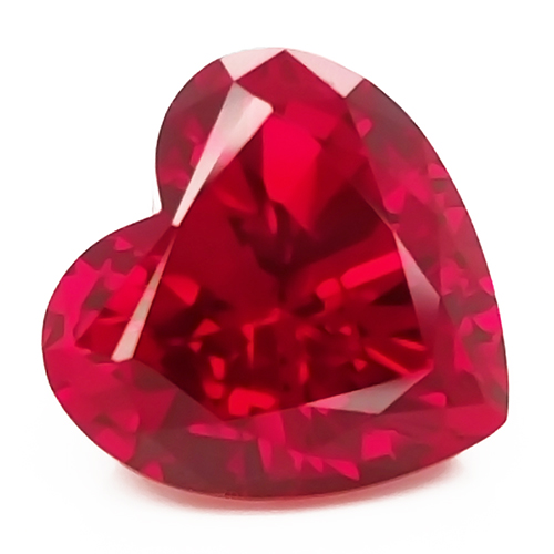 3x3mm Chatham Lab-Grown Heart Shaped Ruby, Weighs .13-.15 Ct